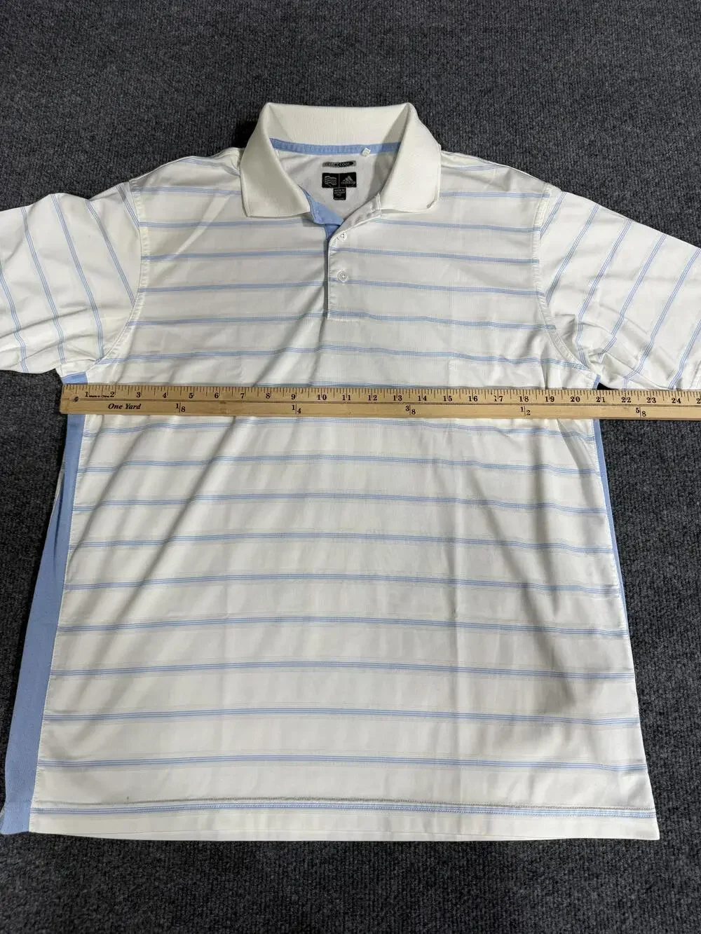 Adidas Climacool Polo Shirt Mens Medium White Striped Golf Performance